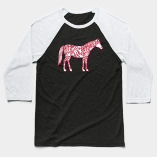 Horse with Roses Baseball T-Shirt